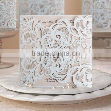 2016 Hot Sale Vintage Royal Design Laser Cut Wedding Invitation Card