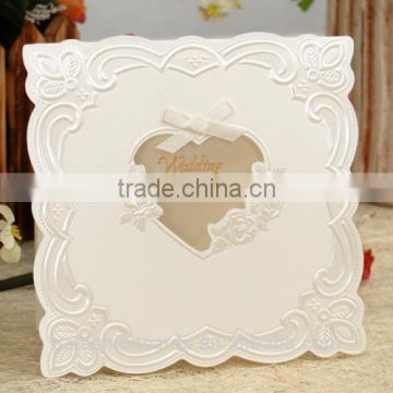 hot sale Square card heart shaped design wedding cards