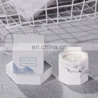 2022 Marbled Gypsum Jar Candle Smokeless Scented Candles Handmade Soy Wax Fragrance Essential Oil Aromatherapy Candle photo-5