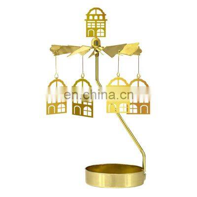 Brand Customization Christmas Tree Carousel Candle Rotating Candlestick Spinning Candle Holder Rotary Tealight Candle Holder photo-2