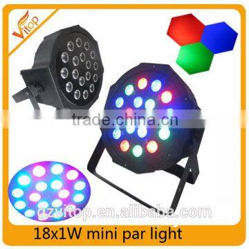 LED par light 18x1watt rgb colors mini LED par light/ mini flat par light