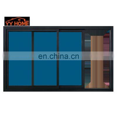 Aluminium New Design Matt black Aluminium Sliding Window Price With Fly Screen Net