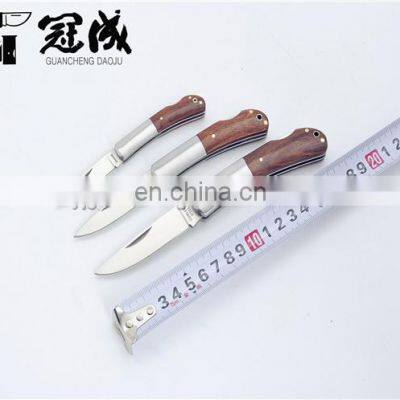 Factory direct sale folding knife stainless with wooden handle