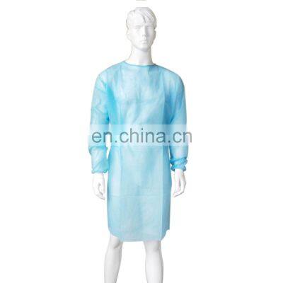 Personal Protective Equipment Blue Plastic Isolation Gowns SMS PP PE