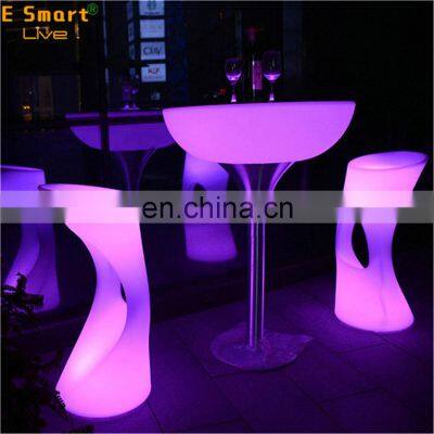 Wireless Morden Outdoor Furniturewholesale High Quality Led Rechargeable Luminous Tables and Chairs Colorful Light up Sofa Chair photo-3