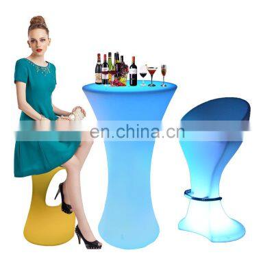 table bar sofa /Luminous Glowing Plastic Color Change Bar Tables and Chairs illuminated led bar high barstool chair