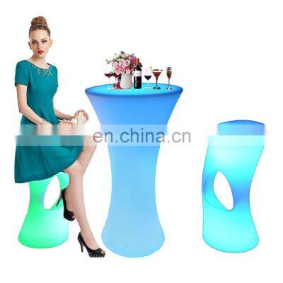 antique table and chairs /night club home bar furniture glowing decoration chair bar led waterproof plastic led stool chair