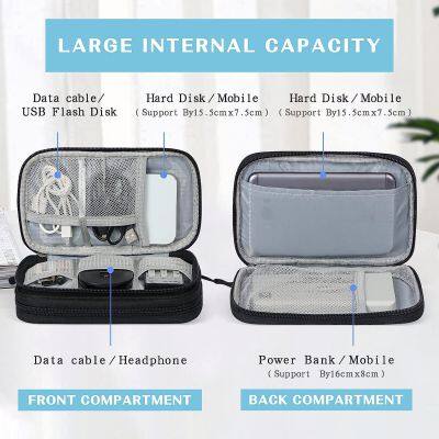 Travel Portable Waterproof Double Layers All-in-One Storage Bag For Cord, Charger, Phone, Earphone photo-3