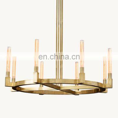 Custom Luxury Cannele Round Brass Led Industrial Chandelier Hanging Living Room Restaurant Bedroom Hotel Lighting Decoration photo-3