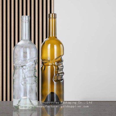 750ml 75cl Exquisite Design God Hand Shape Glass Bottle Gold Supplier SinoBottles Packaging photo-3