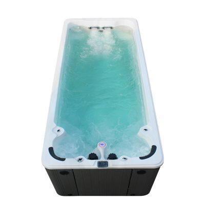 Modern Design 7m Swim Spa Low Height Semi-Ingroun Rectangular Shape Square Pattern 6-People Capacity Acrylic Material Villas photo-4