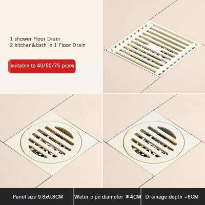 Anti-Odor Floor Drain 1 shower Floor Drain + 2 kitchen&bath in 1 Floor Drain