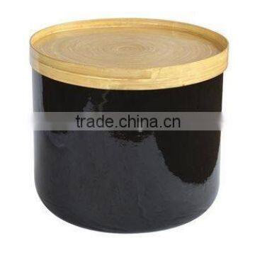 High quality best selling black colored spun bamboo storage table from Vietnam