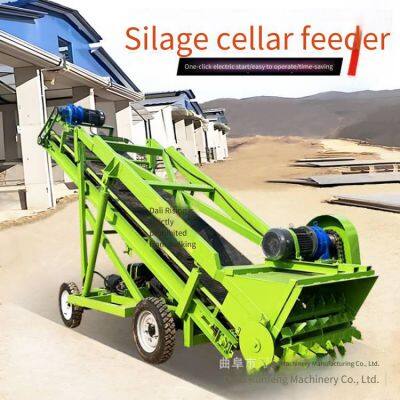 silage loading and reclaiming machine, hydraulic silage excavator for pastures, hydraulic lifting grass reclaiming machine with a 5 - meter lift and large width