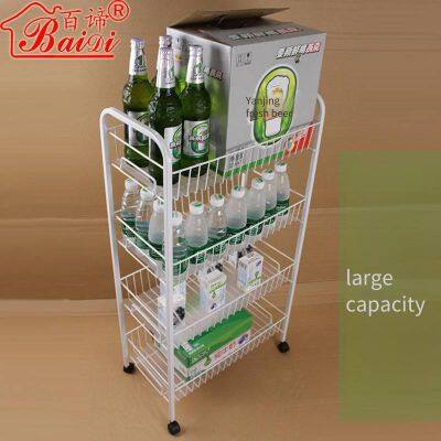 Multi-purpose Vegetable Rack, Wine Rack, Fruit Rack for the Gap Beside the Refrigerator, Toy Rack for Children's Rooms, and Sundries Rack for the Living Room