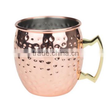 Hammered Moscow Mule Copper Mugs, Copper Moscow Mule Cups with 16Oz Capacity for Cocktail,Beer and Coffee