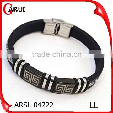 Fashion Bracelet Silicone Wristband Cross Steel Silicon Bracelet photo-2