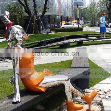 Man Shaped Statue Stainless Steel Metal Sculpture photo-5