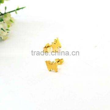 Ladies Earrings Designs Pictures Little Butterfly Gold Jewelry Earrings Stud photo-2