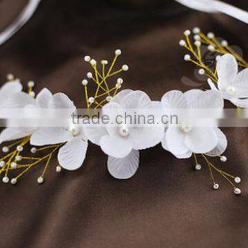 The Bride Headdress Flower Handmade Pearl Wedding Headdress Flower Hair Band photo-3