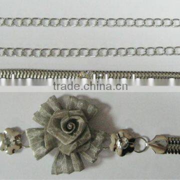 SILVER COLOR Metal Chain Belts with Rhinestones, Cloth Acce Silver Metal Belts with Stone