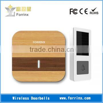 FORRINX Wood Transfer Plug-and-play Battery-free Wireless Doorbell Cool High Quality Self-powered Solar Energy Push Button Chime