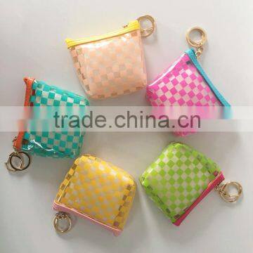 Flower zipper coin purse with key chain
