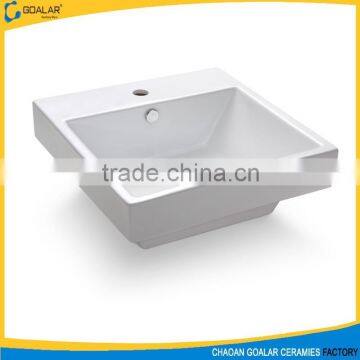 China Chaozhou Factory ceramic quality semi recessed basin