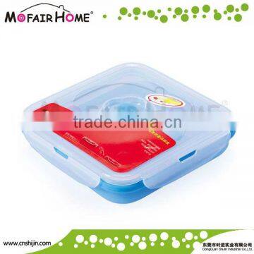 Kitchenware square foldable silicone airtight lunch boxes