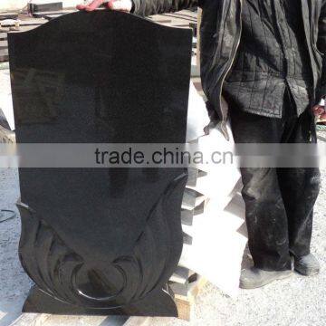 Serp Top Black Granite Tombstone