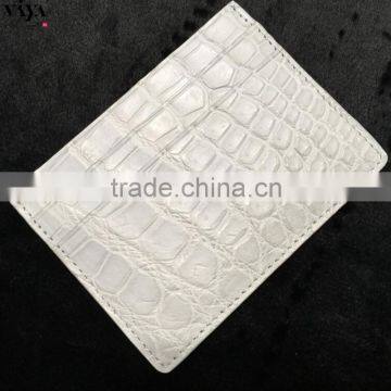 generous white leather wallet luxury crocodile fish leather skin card holder google real picture supplier in China