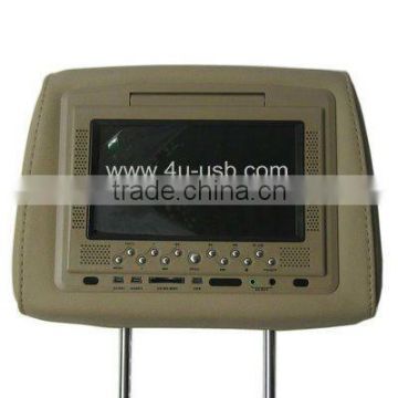 Grey car automobile headrest dvd player