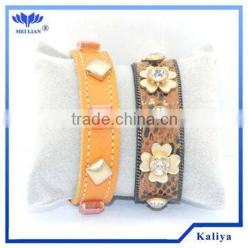 Leather Rhinestone Fashion Bracelet,high Quality Leather Bracelet,bracelet Vners