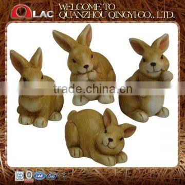 Ceramic four rabbits statue garden decoration