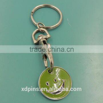 custom printed keyrings trolley coin,corporate trolley coins supplier