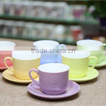 Wholesale beautiful 12 pcs ceramic coffee cup and saucer