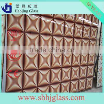 OEM decorative glass plate figured printing pattern balcony ornamental glass