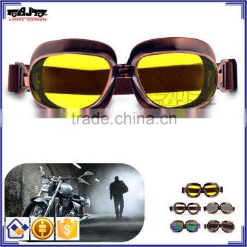 BJ-GT-013 fashionable popular Copper Yellow lens motorcycle googles glasses for Harley