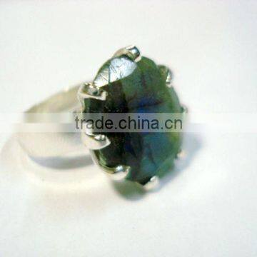 Labradorite silver gemstone rings