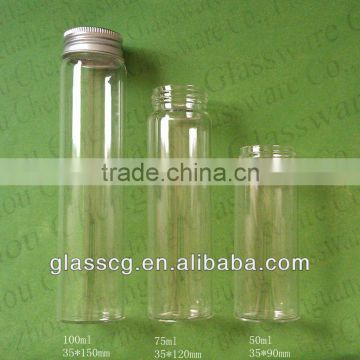 Glass bottle tubes with aluminum screw cap paypal accept