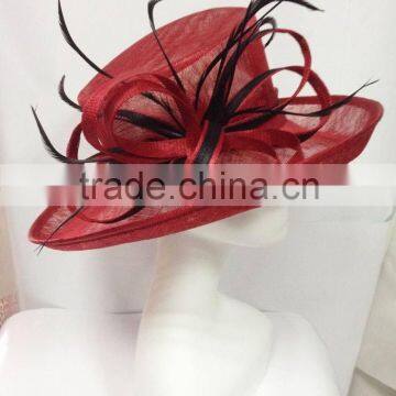 Red woman church hat