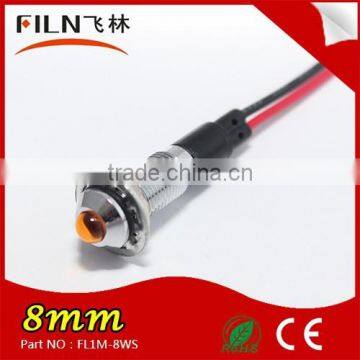 Wenzhou FILN Colorful Light Metal 8mm DC Led 12v Indicator Lamp With Wire photo-4