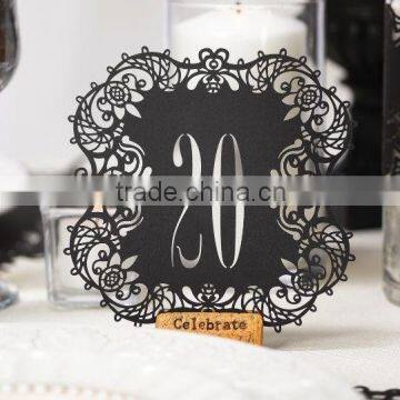 black laser cut table numbers for wedding & wedding favors