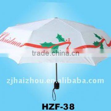 Cheap portable 3-fold promotional umbrella