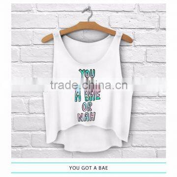 Fashion digital print 3D print open side tank top