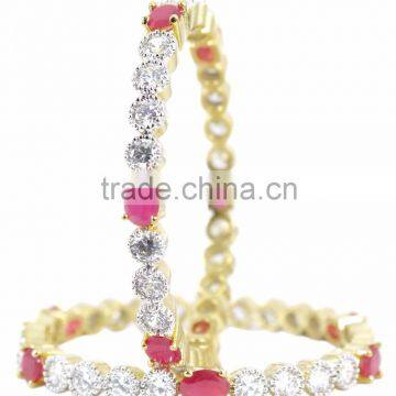 Indian CZ AD Gold Tone Ethnic Traditional Bangles Bracelet