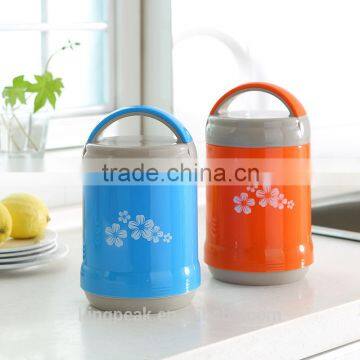 2016 Hot Sale Big insulated Glasss Hot Food Containers/Plastic insulated Food Jar with Glass/Picnic insulated Vacuum flask