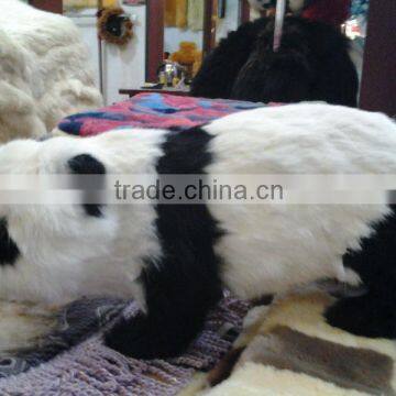 Handicraft panda with real fur