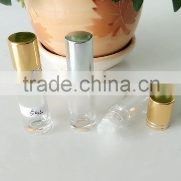 clear glass roll on bottles with electrochemical aluminum cap 5ml