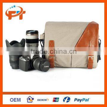 Canvas Shoulder Messenger Travel DSLR Camera bag for Canon